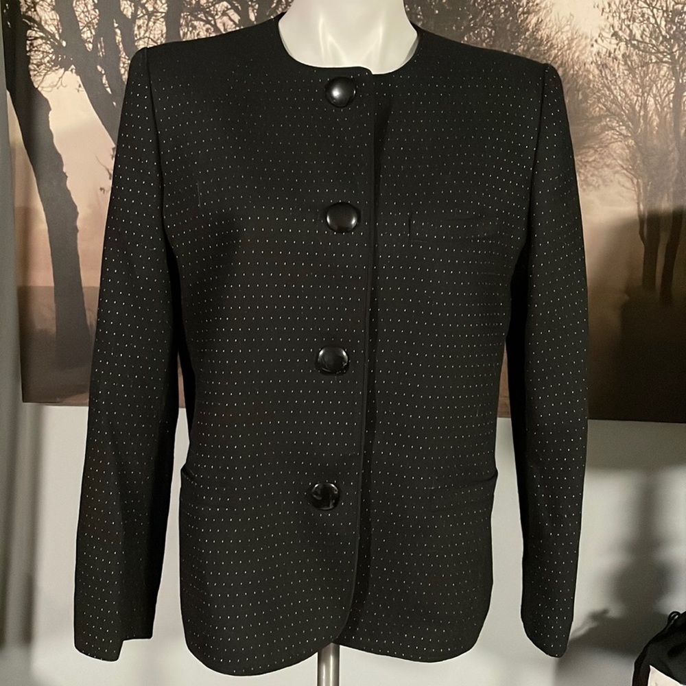 Vintage Sasson Black Wool blend 2pc Suit - 14